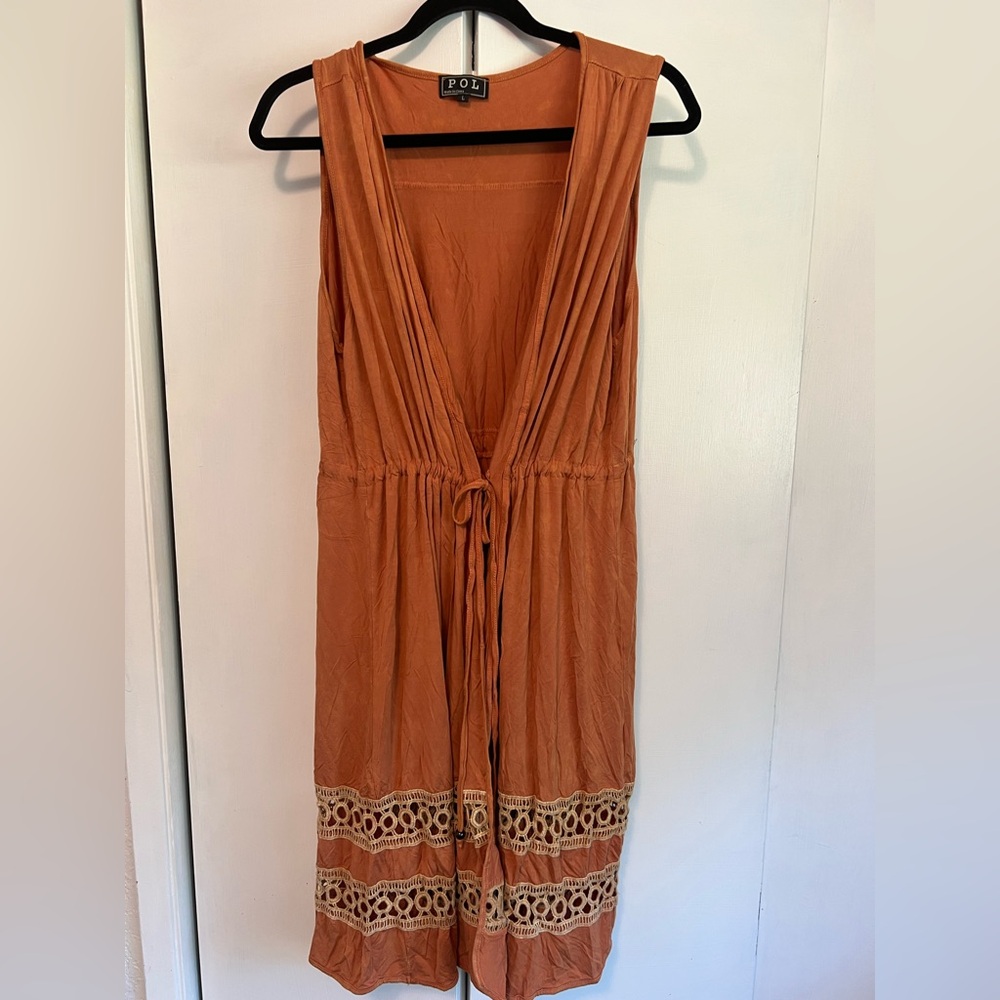 POL Orange Sleeveless Top/Duster/Cover Up NWOT